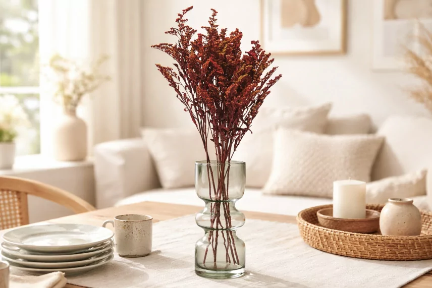 Solidago Konserviert - Strau&szlig; - Rot