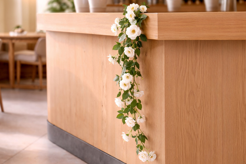 Artificial Rose Garland - White