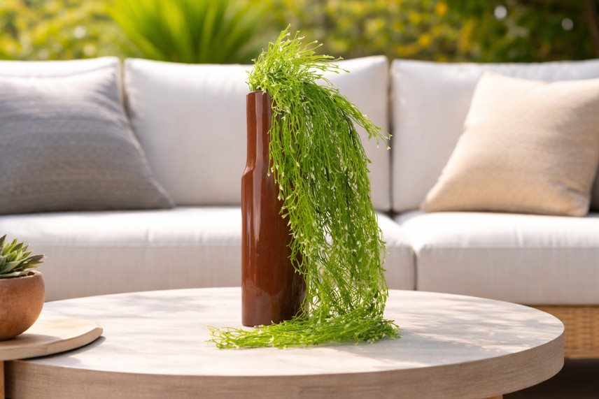 Fire-Resistant Artificial flowering hanging Rhipsalis - Green