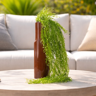 Feuerbest&auml;ndiger k&uuml;nstlicher Rhipsalis h&auml;ngend mit Bl&uuml;ten - Gr&uuml;n