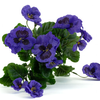 Artificial Pansy - Green & Purple