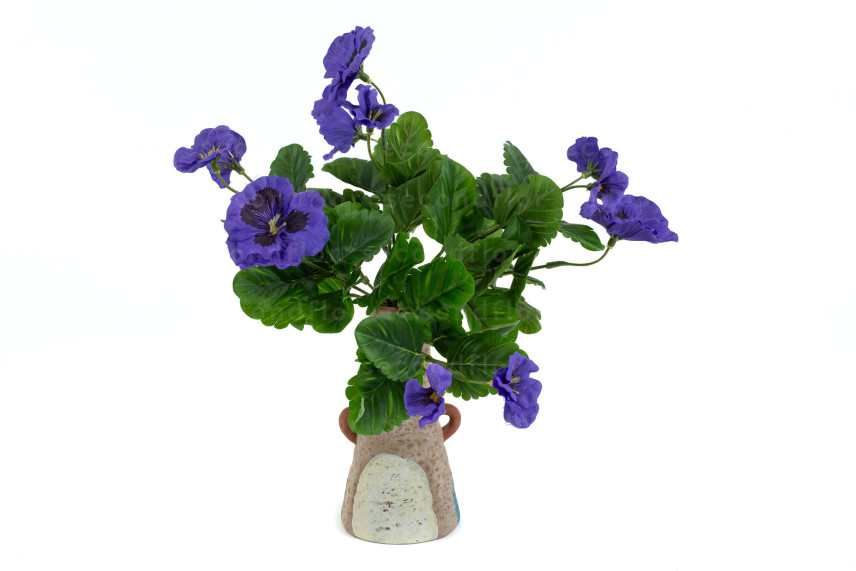 Artificial Pansy - Green & Purple