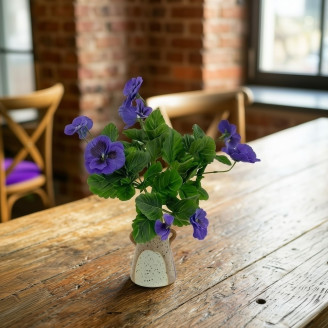 Artificial Pansy - Green & Purple