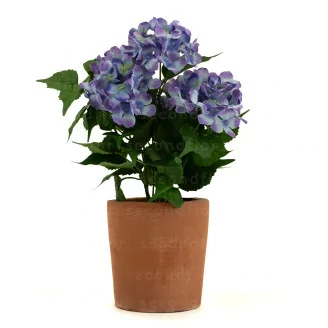 Hortensia artificial en maceta