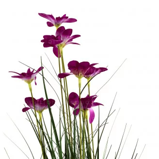 Potted flowering artificial grass