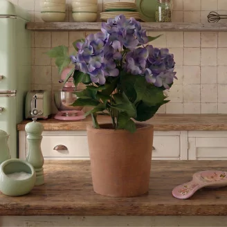 Hortensia artificiel en pot