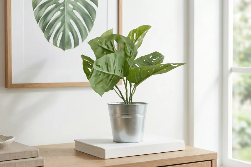 Monstera artificiale in vaso
