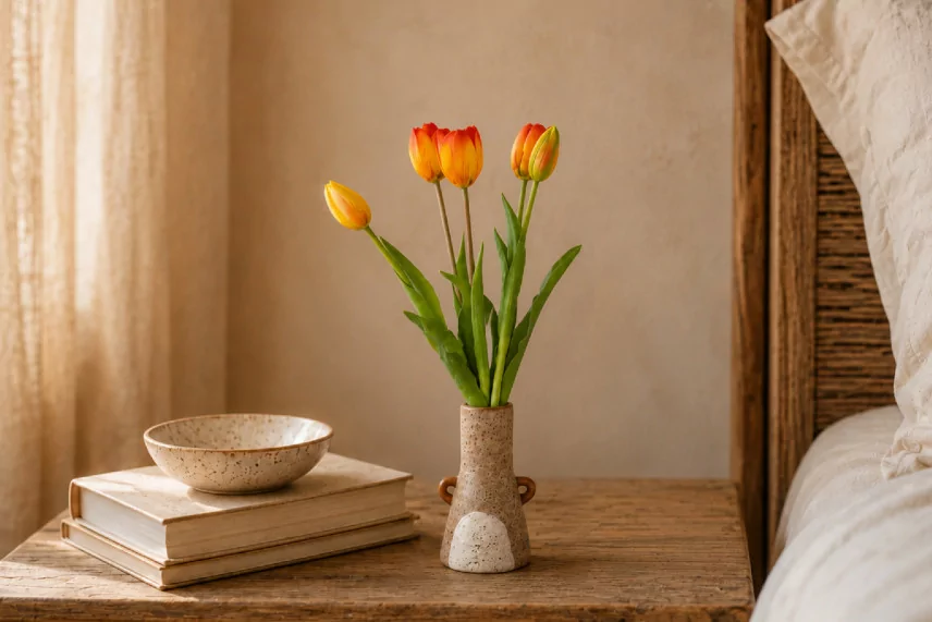 Bouquet di Tulipani Artificiali Arancione