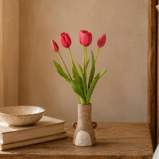 Bouquet di Tulipani Artificiali Rosa