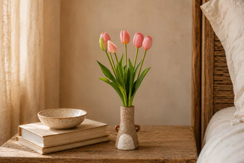 Bouquet di Tulipani Artificiali Rosa Chiaro