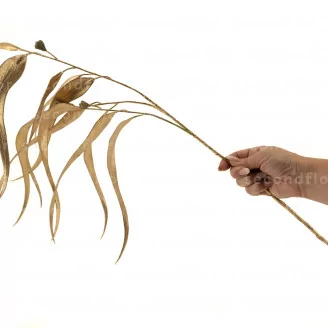 Gold artificial Willow Eucalyptus Spray