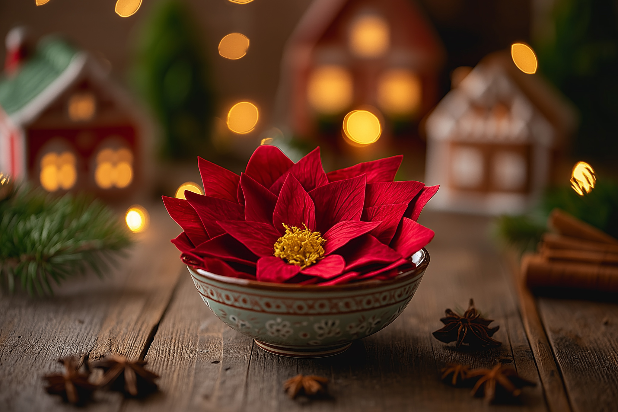 Poinsettia rouge stabilisé